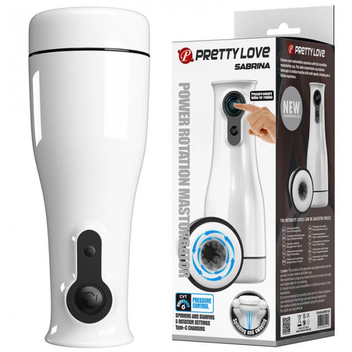 PRETTY LOVE - SABRINA Power Rotation Masturbator (Chargeable - White) PRETTY LOVE - SABRINA Power Rotation Masturbator (Chargeable - White)
