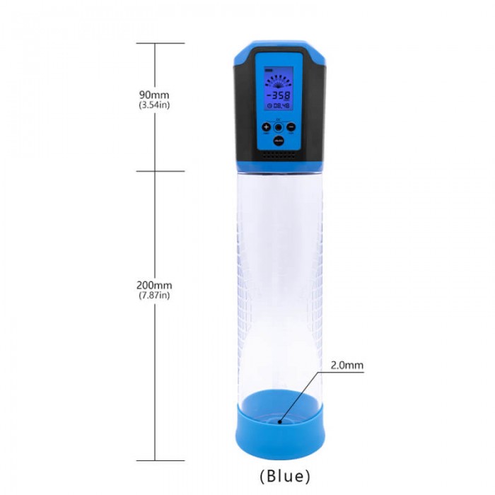 LCD Electric Vacuum Penis Pump (Chargeable - Blue) LCD Electric Vacuum Penis Pump (Chargeable - Blue)
