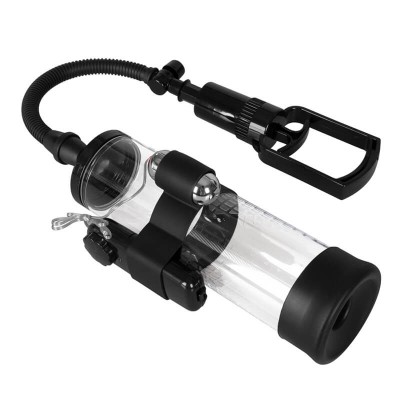 Manual Enlargement Vibration Vacuum Penis Pump (Battery - Black) Manual Enlargement Vibration Vacuum Penis Pump (Battery - Black)