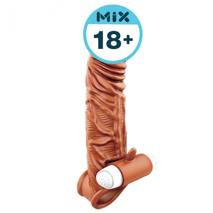 PLEASE ME Liquid Silicon Penis Extender Vibrating Sleeve (L:15cm - D:4cm)