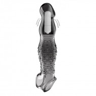PLEASE ME - Scale-shaped Vibrating Penis Sleeve (Transparent Black) PLEASE ME - Scale-shaped Vibrating Penis Sleeve (Transparent Black)
