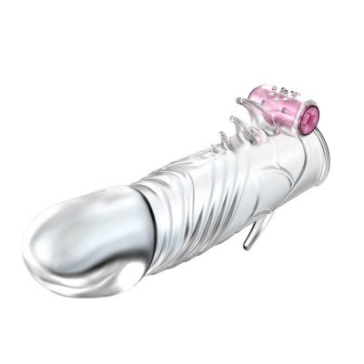 BAILE - Powerful Vibrating Crystal Penis Sleeve (L:13cm - D:3.6cm) BAILE - Powerful Vibrating Crystal Penis Sleeve (L:13cm - D:3.6cm)