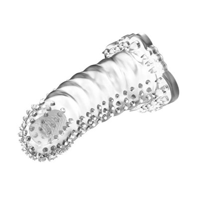 BAILE - BRAVE MAN Head Vibrating Crystal Penis Sleeve (L:14cm - D:4cm)