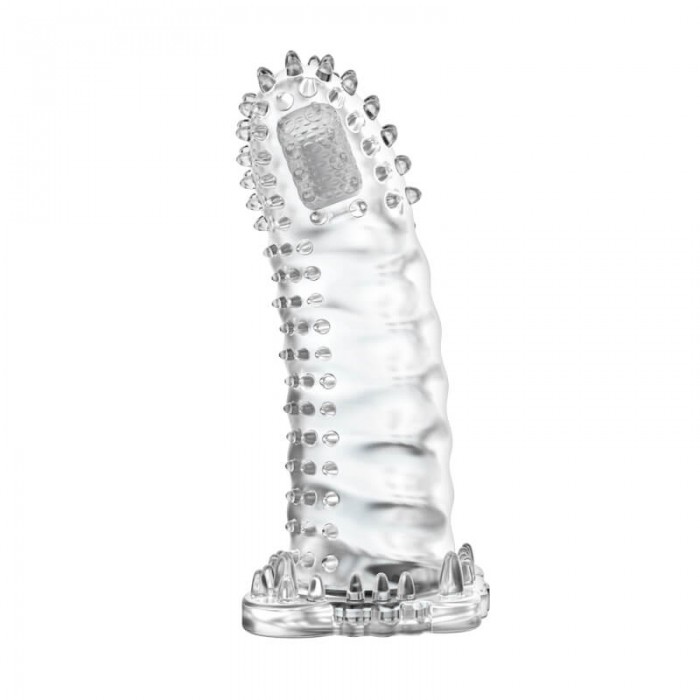 BAILE - BRAVE MAN Head Vibrating Crystal Penis Sleeve (L:14cm - D:4cm)