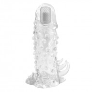 BAILE - BRAVE MAN Head Vibrating Crystal Penis Sleeve (L:13.5cm - D:4cm)