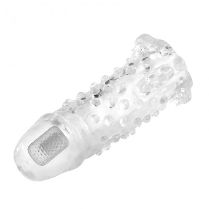 BAILE - BRAVE MAN Head Vibrating Crystal Penis Sleeve (L:13.5cm - D:4cm)