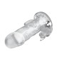 BAILE - Triple Pleasure Vibrating Crystal Rabbit Penis Sleeve (L:12.5cm - D:4cm)