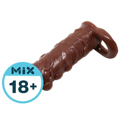 BAILE - Brave Man Penis Extended Dotted Sleeve With Ball Strap (L:14cm - D:4cm)