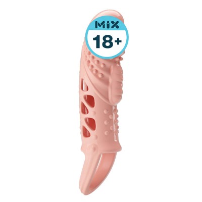 PRETTY LOVE - Cecelia Vibrating Penis Sleeve With Ball Strap (L:14cm - D:4cm)