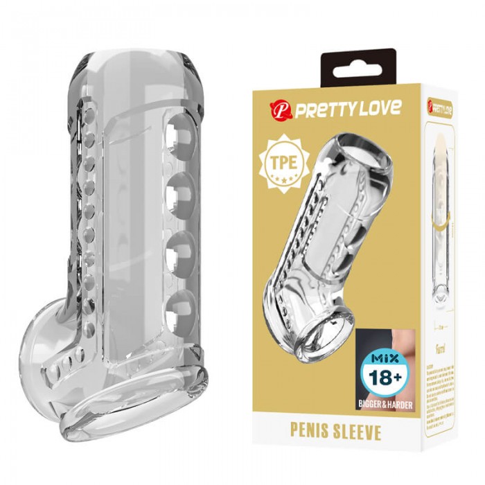 PRETTY LOVE - Farrel Men's Penis Sleeve (Transparent) PRETTY LOVE - Farrel Men's Penis Sleeve (Transparent)