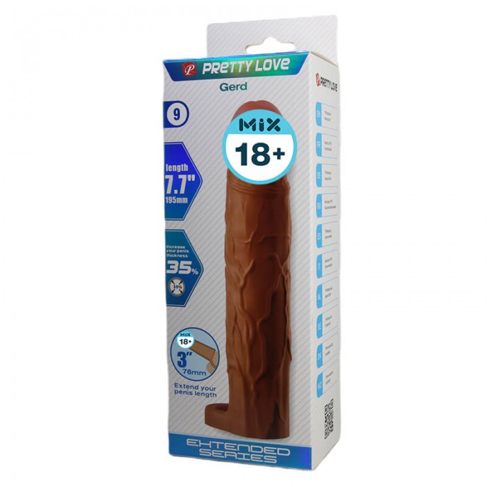 PRETTY LOVE - Gerd Extended Penis Sleeve (L:19.5cm - D:4cm)
