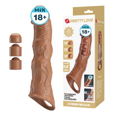 PRETTY LOVE - Ragna Extension Penis Sleeve (Brown Color)