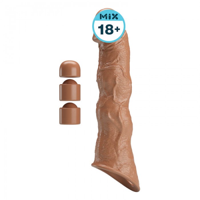 PRETTY LOVE - Ragna Extension Penis Sleeve (Brown Color)