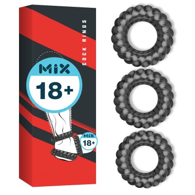 PLEASE ME Male Delay Cock Rings (Full Set 3 Pcs)