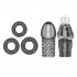 PLEASE ME Delay Glans Sleeve & Cock Rings (Full Set 5 Pieces - Transparent Black)