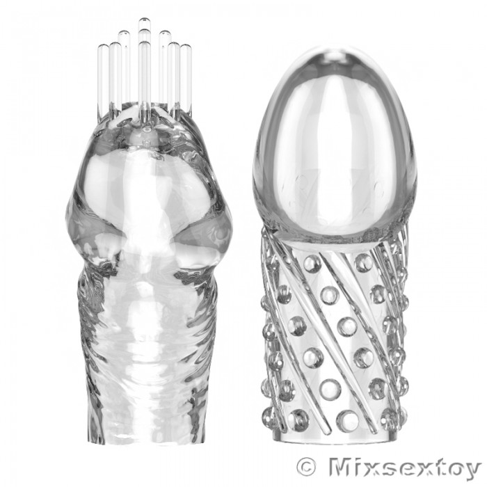 PLEASE ME Delay Glans Sleeve & Cock Rings (Full Set 5 Pieces - Transparent) PLEASE ME Delay Glans Sleeve & Cock Rings (Full Set 5 Pieces - Transparent)
