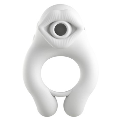 MizzZee - Interactive Suction Vibration Cock Ring (Chargeable - White)