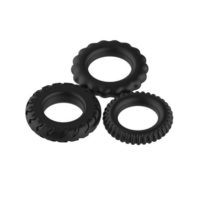 BAILE - TITAN Male Delay Ejaculation Silicone Penis Rings (Full Set 3 Pieces) BAILE - TITAN Male Delay Ejaculation Silicone Penis Rings (Full Set 3 Pieces)