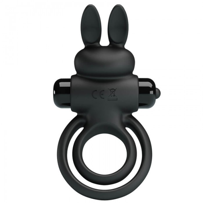 PRETTY LOVE - Male Delay Vibrating Rabbit Cock Ring (Battery - Black) PRETTY LOVE - Male Delay Vibrating Rabbit Cock Ring (Battery - Black)