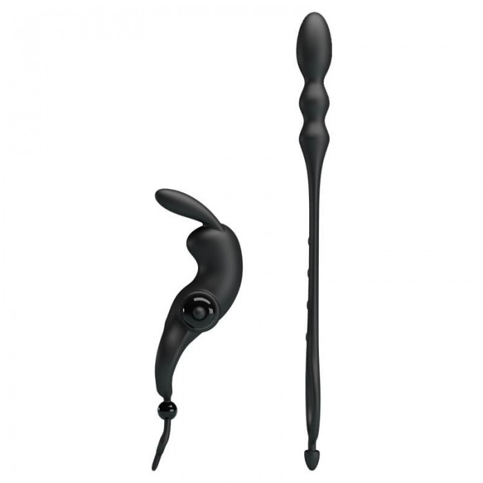 PRETTY LOVE - Vibrating Cock Ring With Anal Plug (Battery - Black) PRETTY LOVE - Vibrating Cock Ring With Anal Plug (Battery - Black)