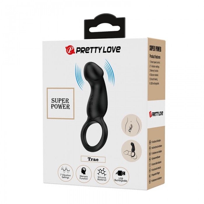 PRETTY LOVE - Trae Vibrating Penis Ring (Chargeable - Black) PRETTY LOVE - Trae Vibrating Penis Ring (Chargeable - Black)
