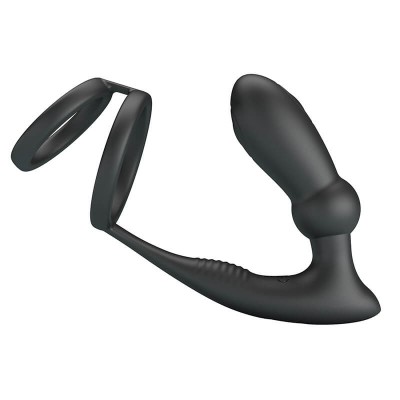 PRETTY LOVE - Emoni Vibrating Penis Sleeve Ring (Chargeable - Black)