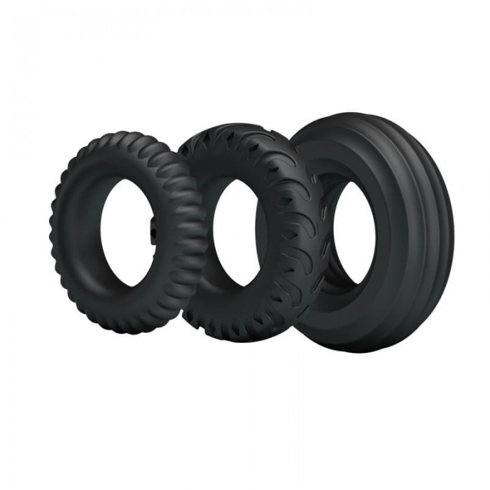 BAILE - Macho Men's Delay Penis Ring (Full Set 3 Pieces) BAILE - Macho Men's Delay Penis Ring (Full Set 3 Pieces)