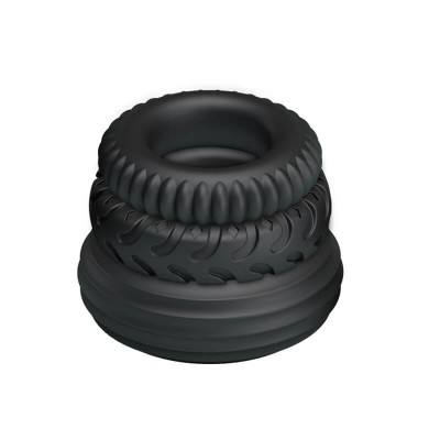 BAILE - Macho Men's Delay Penis Ring (Full Set 3 Pieces) BAILE - Macho Men's Delay Penis Ring (Full Set 3 Pieces)