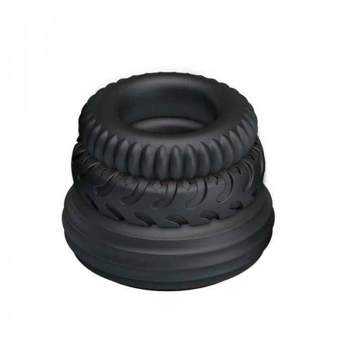 BAILE - Macho Men's Delay Penis Ring (Full Set 3 Pieces) BAILE - Macho Men's Delay Penis Ring (Full Set 3 Pieces)