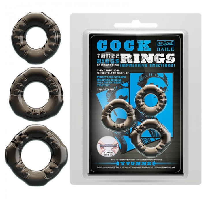 BAILE - YVONNE Cock Rings (Full Set 3 Pieces) BAILE - YVONNE Cock Rings (Full Set 3 Pieces)