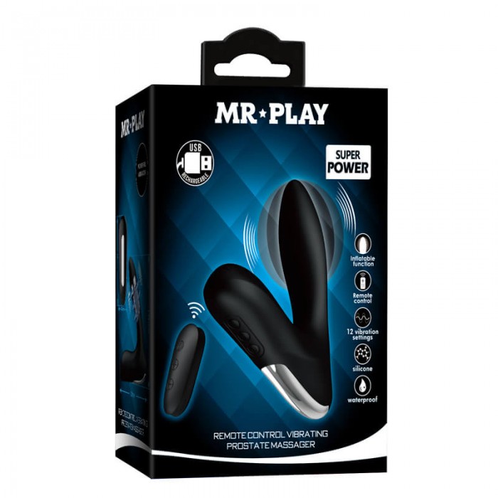 MR PLAY - NASREDDIN Inflatable Vibrating Anal Massager (Chargeable - Black)