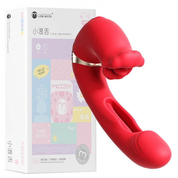 MizzZee - XIAOLANG Tongue Lick Slap Vibrator (Chargeable - Red)