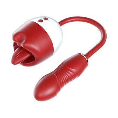 MizzZee - Lip Tongue Thruster Vibrator (Chargeable - Red)