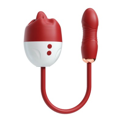 MizzZee - Lip Tongue Thruster Vibrator (Chargeable - Red)