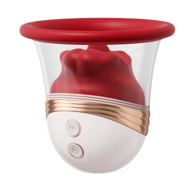 MizzZee - MouthLure Licking Vibrating Breast Cup (Chargeable - Red)