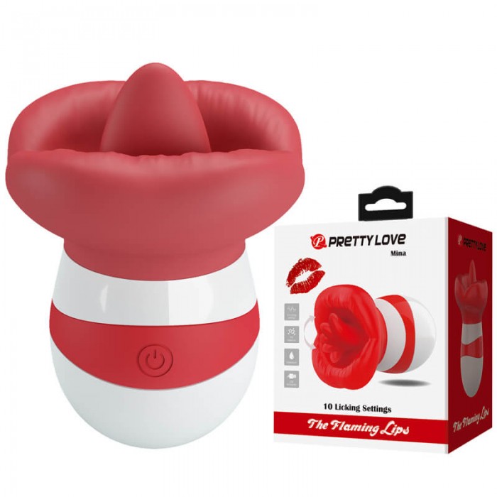 Pretty Love - Mina Powerful Licking Vibrating Massager (Chargeable - Red)