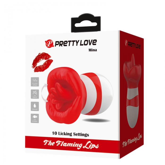 Pretty Love - Mina Powerful Licking Vibrating Massager (Chargeable - Red)