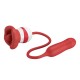 Pretty Love - Ashlynn Tongue Licking Thrusting Vibrator (Chargeable - Red)