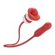 Pretty Love - Ashlynn Tongue Licking Thrusting Vibrator (Chargeable - Red)
