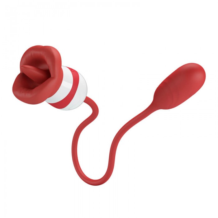 Pretty Love - Aliyah Tongue Licking Vibrator (Chargeable - Red)