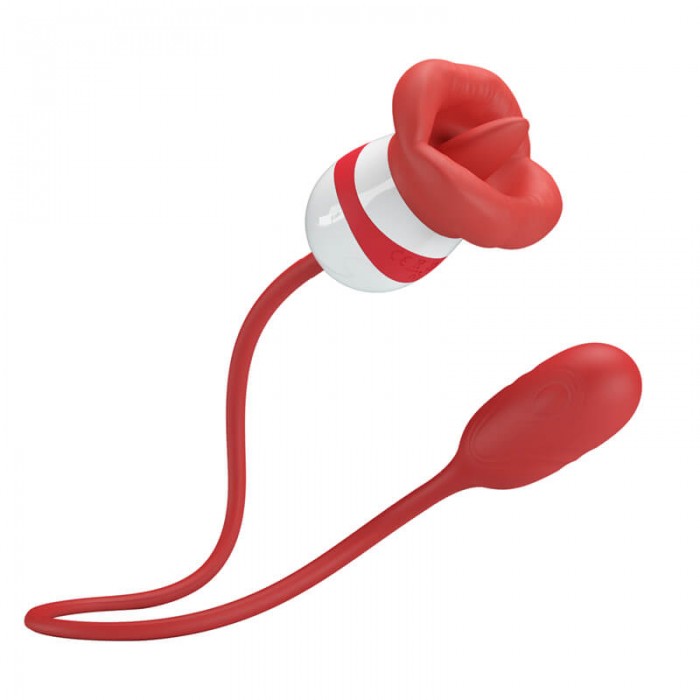 Pretty Love - Aliyah Tongue Licking Vibrator (Chargeable - Red)