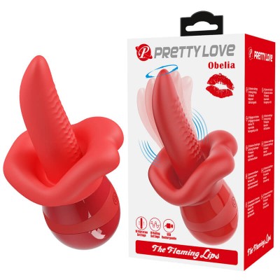 PRETTY LOVE - Obelia Swaying Tongue Stimulator Vibrator (Chargeable - Red)