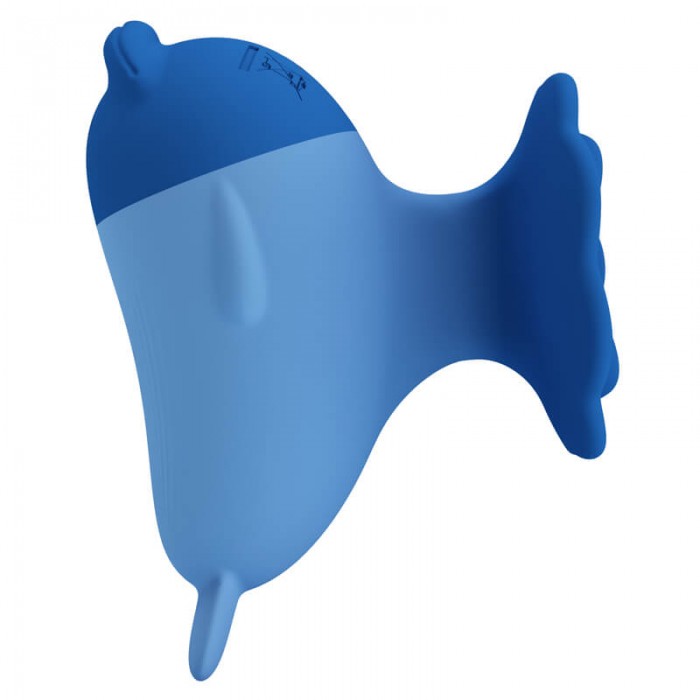 PRETTY LOVE - Dolphin Finger Vibrator (Chargeable - Blue)