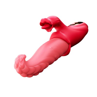 MizzZee - Sophia Tongue Licking Vibrating Wand (Chargeable - Red)