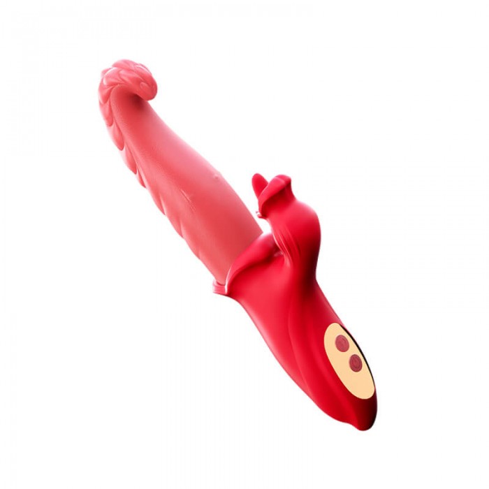 MizzZee - Sophia Tongue Licking Vibrating Wand (Chargeable - Red)