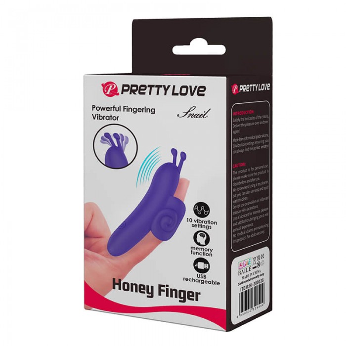 PRETTY LOVE - Snail Finger Vibrator (Chargeable - Purple)