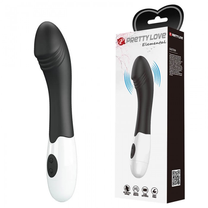 PRETTY LOVE - Elemento Wand Vibrator (Battery - Black)