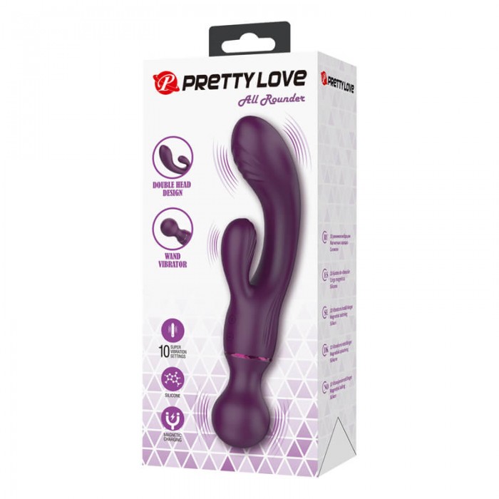Pretty Love - All Roundet Double Head Vibrator Wand (Chargeable - Purple) Pretty Love - All Roundet Double Head Vibrator Wand (Chargeable - Purple)