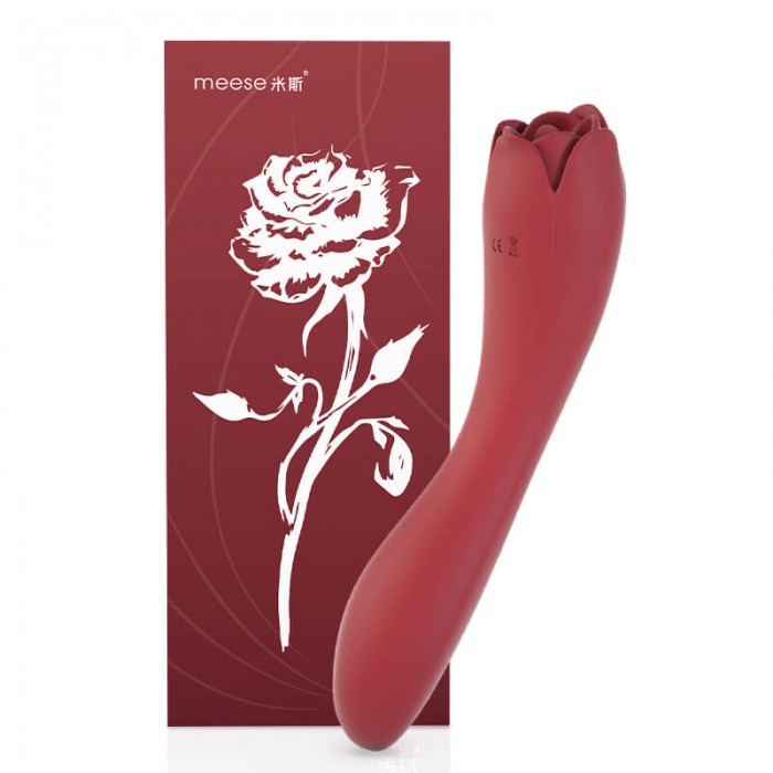 Meese - Dora Rose Tongue Licking Massager G-Spot Vibrator (Chargeable - Red)
