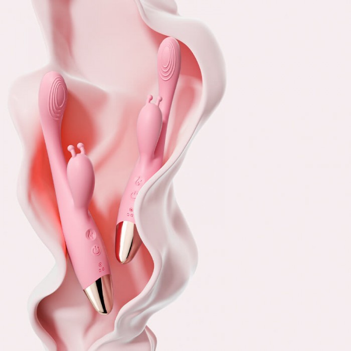 MizzZee - Little Crown Dual Vibrating Heating Wand (Chargeable - Pink)